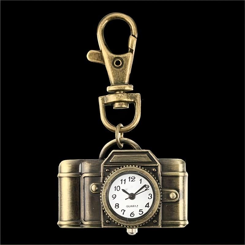 1 classic retro camera backpack keychain pendant watch for male and female students cartoon cute accessories