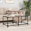 VidaXL Coffee Table with Transparent Glass Top 98.5x50x40cm Steel, Side Table, Living Room Table, Tea Table, End Table 845978