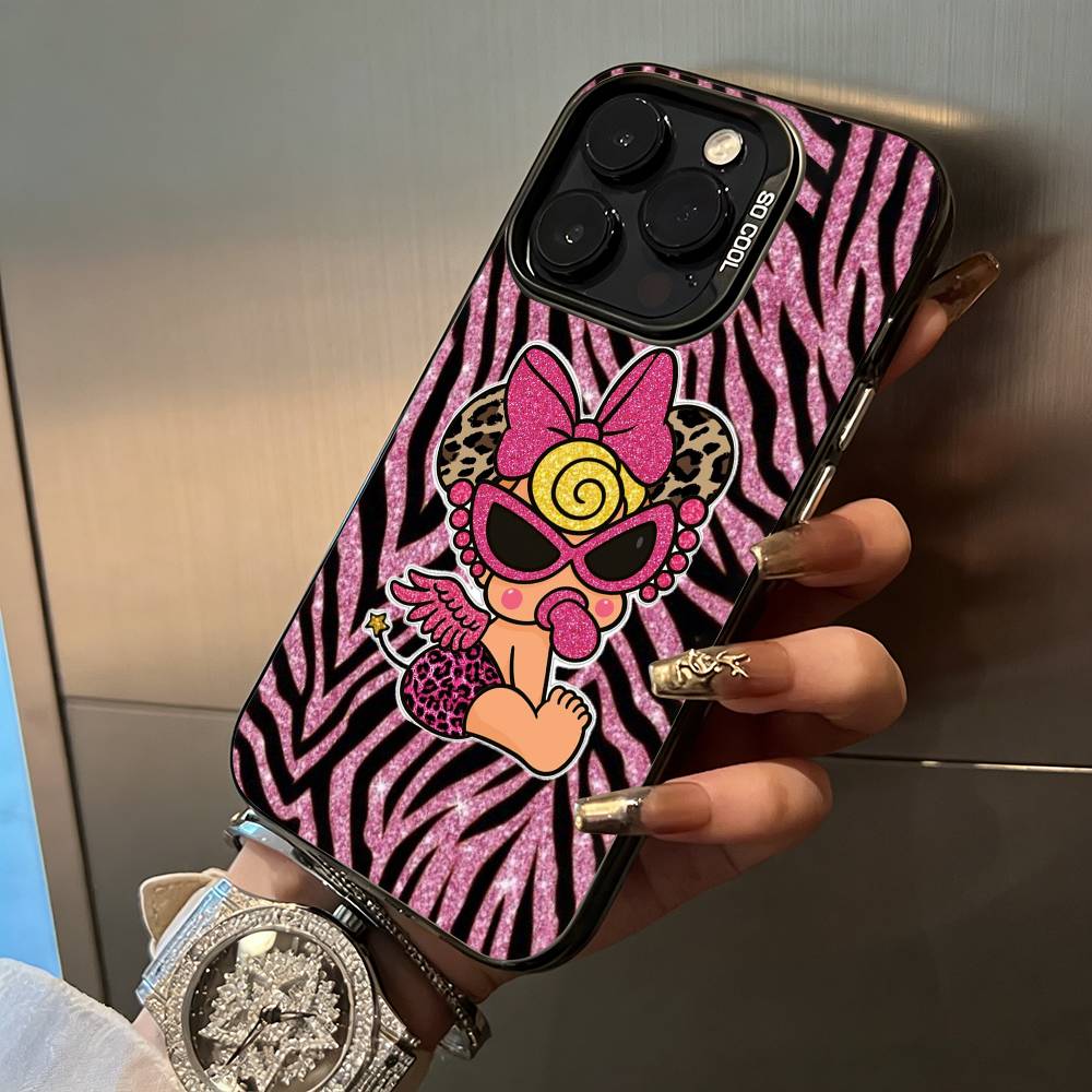 Young & Trendy H-Hysteric M-Mini Phone Case For iPhone 17,16,15,14,13,12,11 Plus Pro Max Colored Silver Phone Case