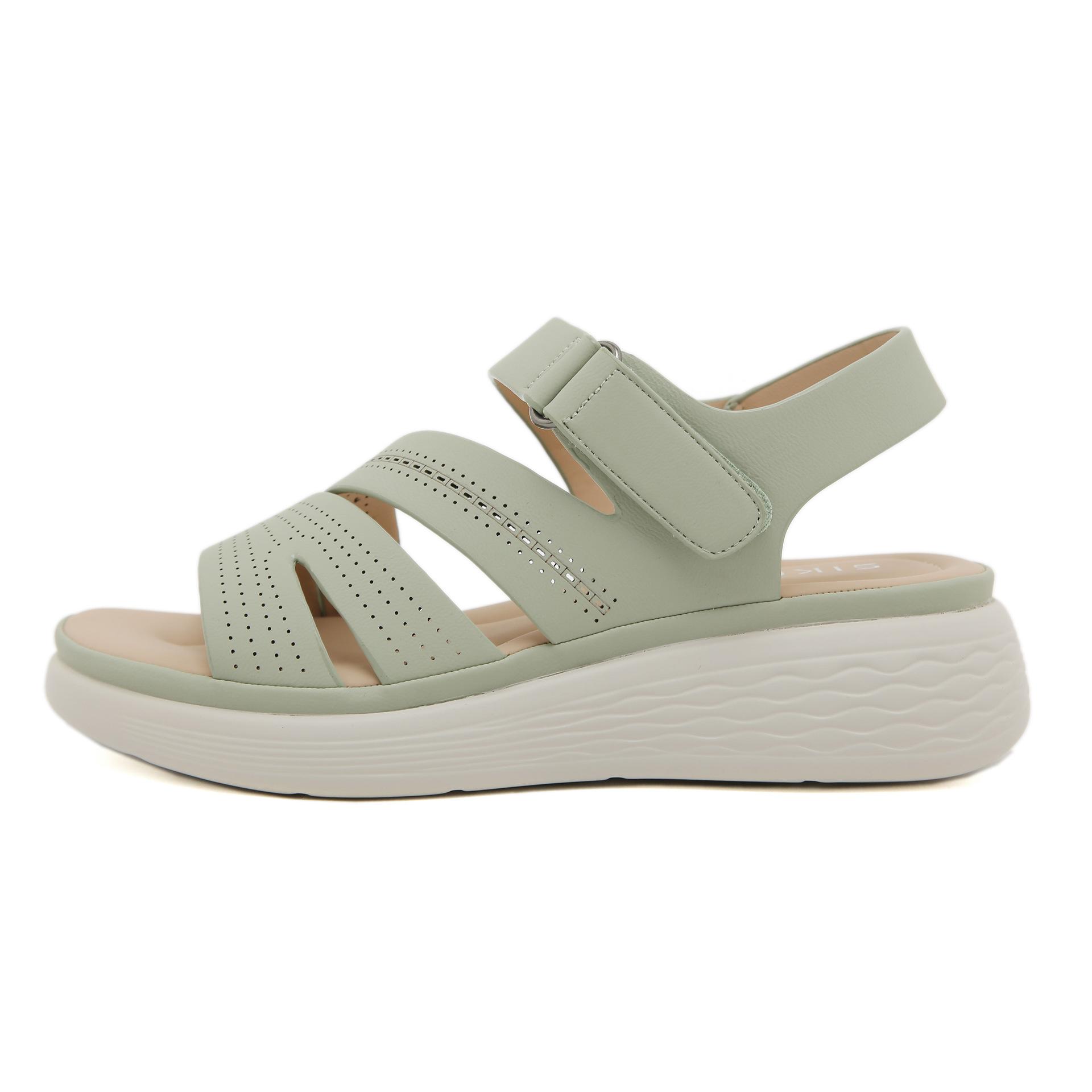 

Новые легкие, нескользящие и удобные повседневные спортивные модные сандалии на толстой подошве на липучке женские 35 зелёный