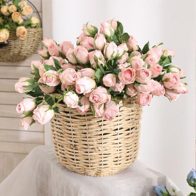 7 Köpfe Verbrannte Kanten Rosen Simulationsblumen Valentinstagstrauß Trockenblumen Kunstblumen Fotodekorationsrequisiten Wohnzimmerdekoration