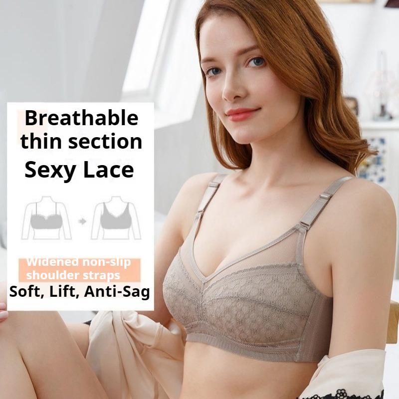 Bequemer bügelloser BH für große Brüste, klein und schlankmachend, atmungsaktiv, dünne Schale, Übergröße Unterwäsche