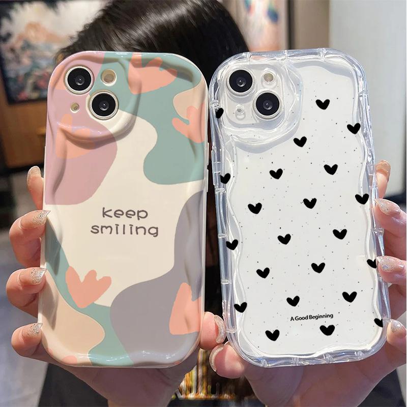 Colorful Leaves Minimalism Love Heart Silicone Case For Xiaomi Redmi Note 15 14 13 12 Pro Plus 5G 4G Redmi 15C 15 14C 13C 12C A5