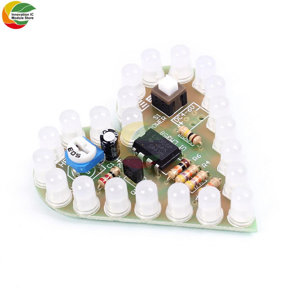 DIY Kit Heart Shape Breathing Lamp Electronic Kit Breathing LED Suite Red White Electronic Production for Learning laboratory