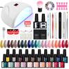 PHOENIXY 20pcs Gel Nail Polish Kit with UV Nail Lamp Top Base Coat Semi Permanent Varnish Manicure Set