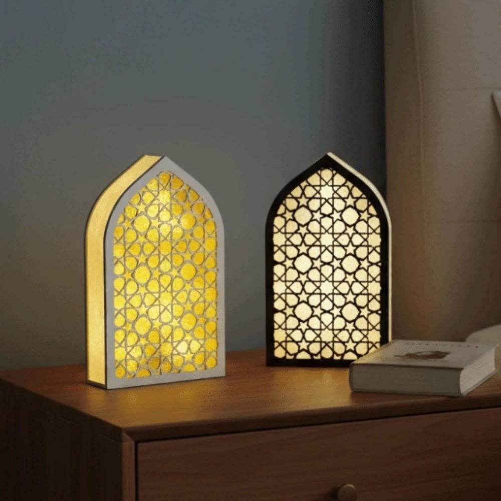 Moon Eid Desktop Ornament Creative Eid Wooden Decoration Handmade Night Light Ornament Wedding