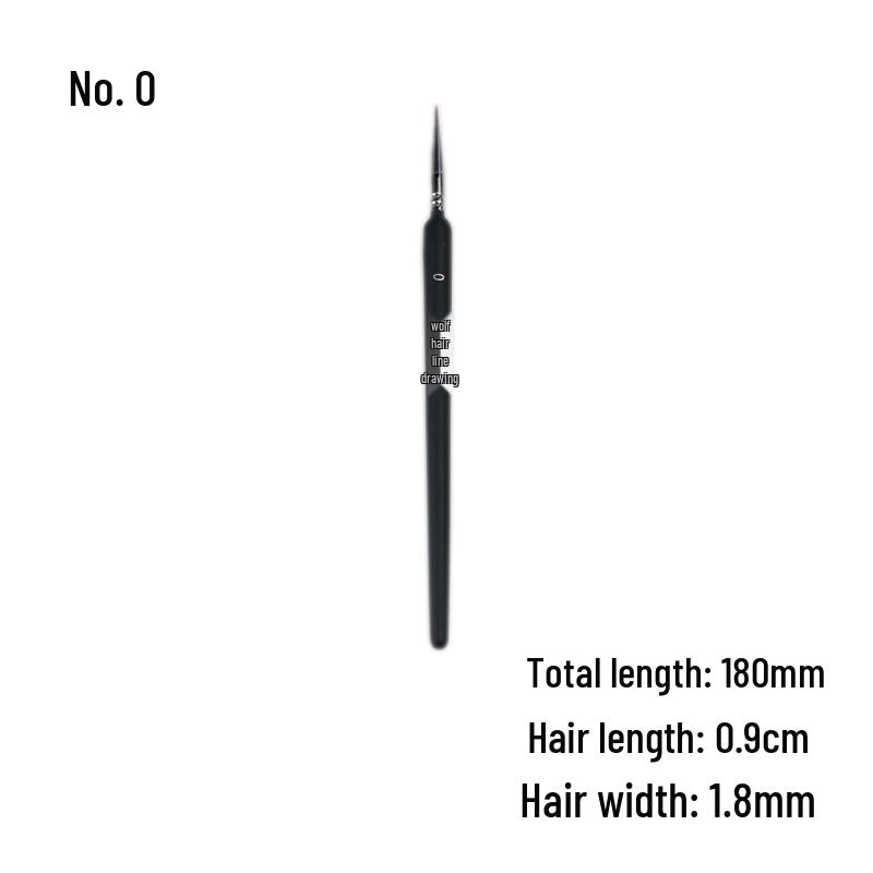

Raw Wood Handle Wolf Hair Liner Brush - Soft Bristle Tip for Oil & Watercolor Painting Size 0 синій