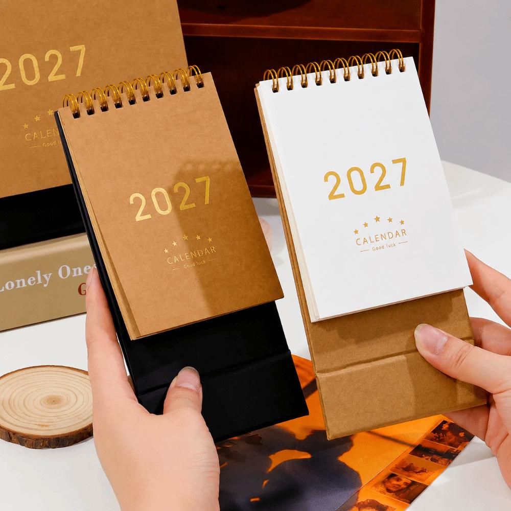 Multi-function Desktop Paper Calendar Standing Planner Scheduler 2027 Desk Calendar Home Office