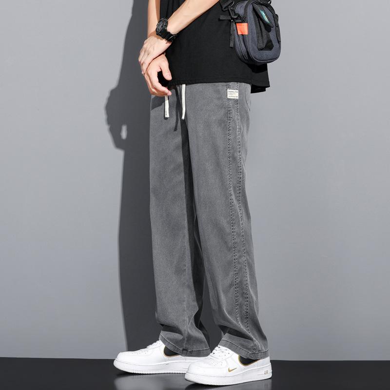 Men's Summer Large Size Thin Loose Straight Wide Leg Jeans