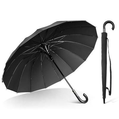 Long Umbrella 16 Extra Large 115cm Jump 230T Ultra Durable Automatic Recessed Suitable for Sun and Heavy Rainy Typhoon Includes Storage Cover Men's