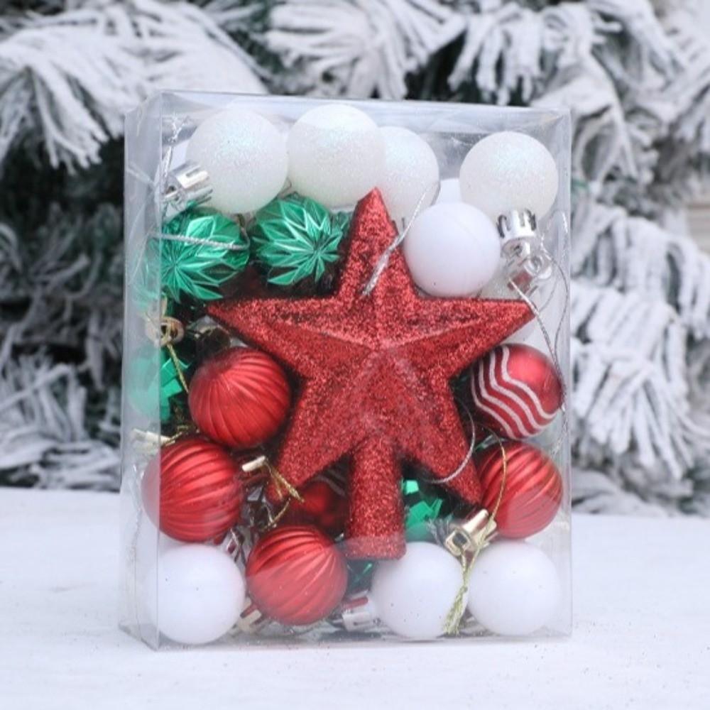 36pcs Glitter Christmas Baubles Plastic Christmas Tree Topper Xmas Tree Hanging Ball  Holiday Party