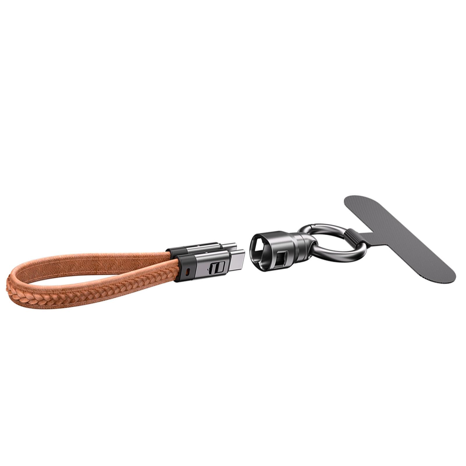 

PD240W Keychain Fast Charging Cable 2-in-1, 240W Type-C to Type-C Cable with Smart Chip, Portable Charging Cord for Laptop Tablet Phone, Trave