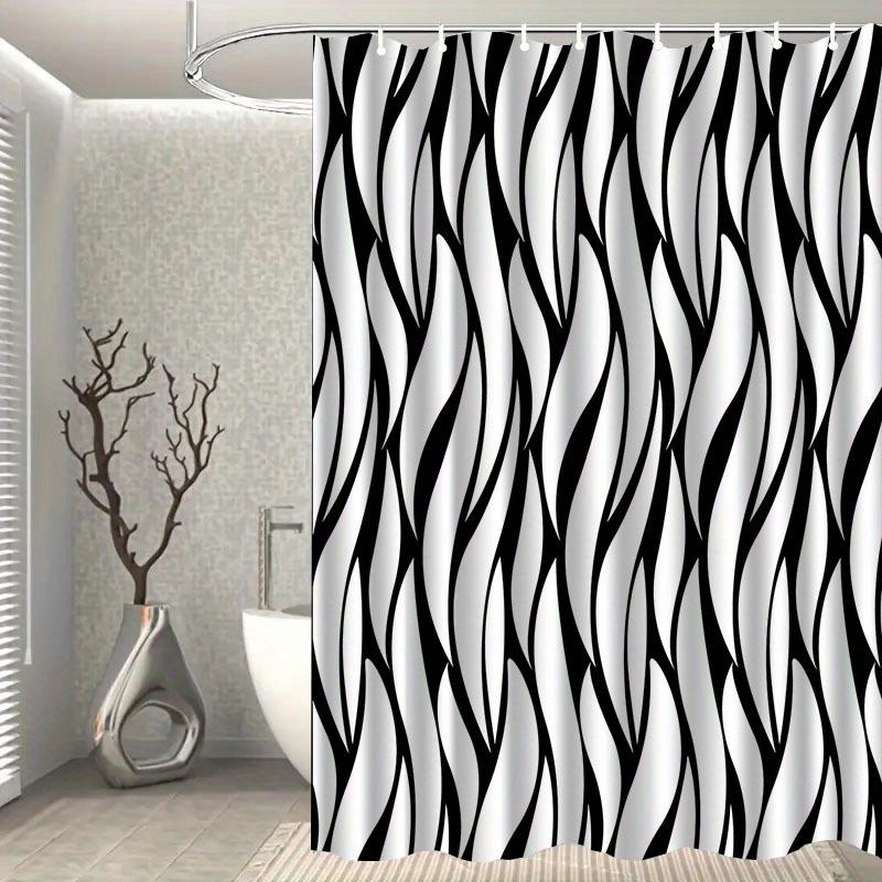 Zebra Print Shower Curtain Black White Animal Pattern Bathroom Decor Waterproof Curtains Modern Home Style