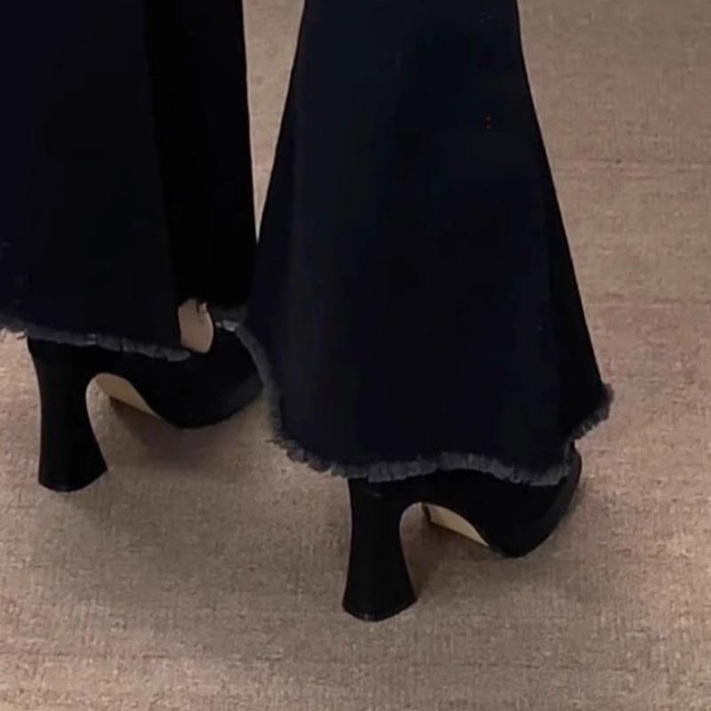 Fashion Women's Fashion Thick Heel Shoes Spring New Square Head Shallow Mouth Butterfly Knot Waterproof Platform Slip-on High Heels