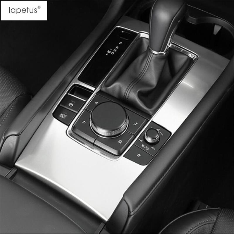 Central Control Front Water Cup Holder Gear Panel Cover Trim For Mazda 3  - 2025 ABS / Stainless Steel Interior Accessories