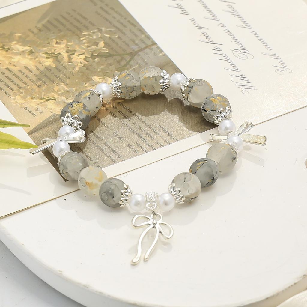 Original design super fairy pearl bow bracelet ins style versatile school season student girlfriend bracelet
