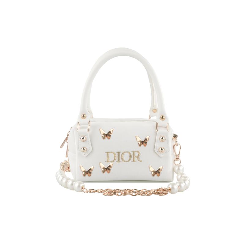 DIOR DIY Style Cosmetic Bag RISK Zhuang Shengxiaomeng handbag crossbody bag butterfly pearl white gold золотой