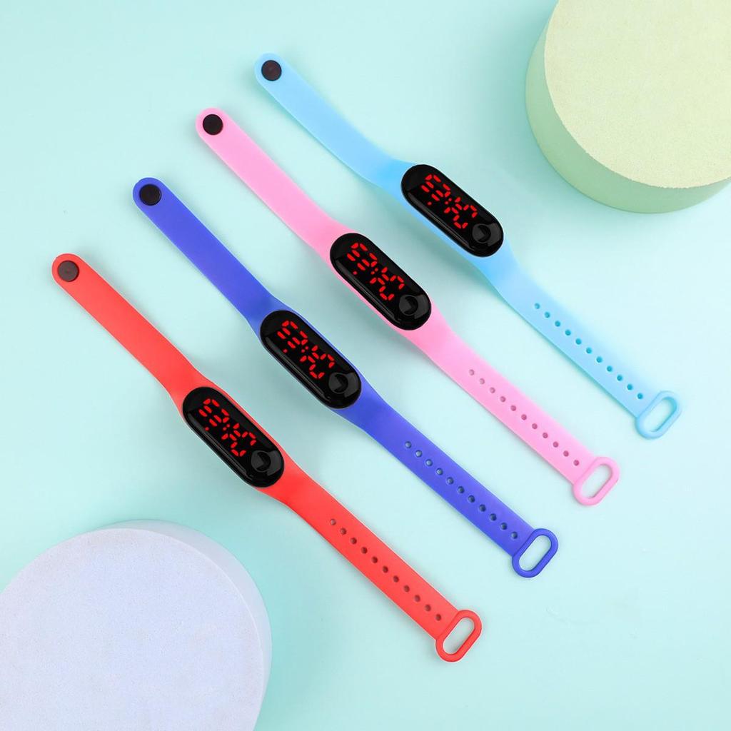 Primary School Student LED Touchscreen Waterproof Sport Watch with Red Light