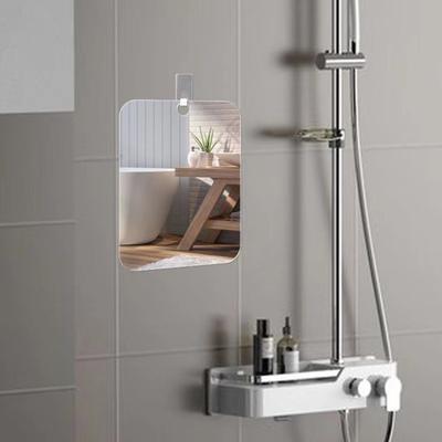 2-teiliger beschlagfreier Duschspiegel aus Acryl, tragbarer Reise-Antibeschlag-Rasierspiegel für Männer, bruchsicherer, rahmenloser Kosmetikspiegel zum Aufhängen an der Wand im Badezimmer