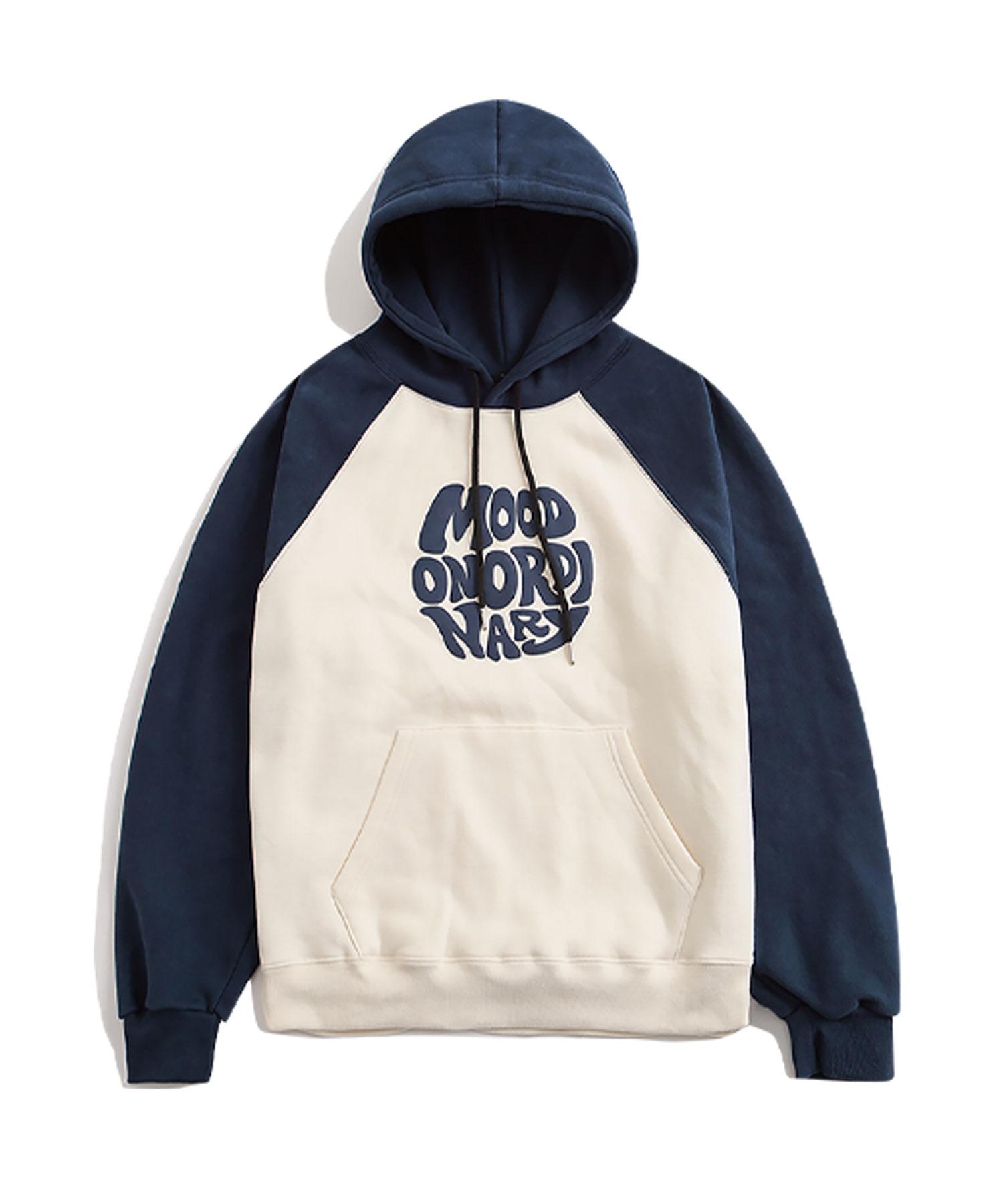 Худи с капюшоном Moo Peach Skin, реглан, с принтом логотипа - Темно-синий Navy/L (Fleece-Lined)