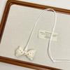Bow Heart Pendant Necklace Irregular Sweater Chain Trendy Dopamine Color Necklace  Gifts