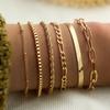 Gold Color Snake Chain Bracelet Set For Women Minimalist Twisted Rope Bangle Girl Fashion Party Jewelry Accessories
