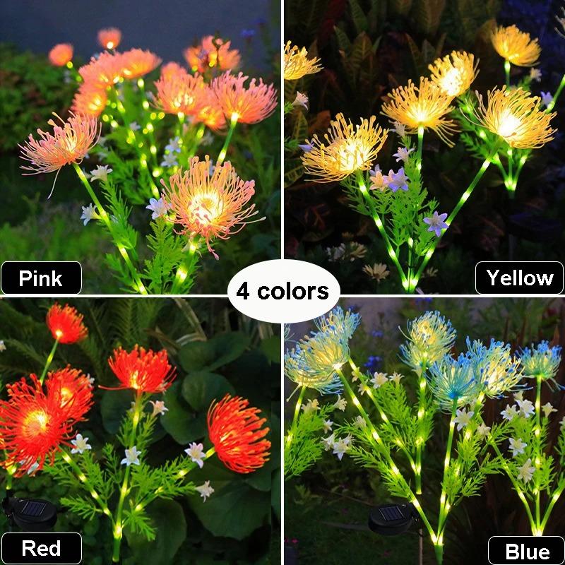 Solar Powered Spider Lily Flower Stake Lights Waterproof Outdoor Garden Decor Lamp for Yard Patio Camping Wedding Decoration