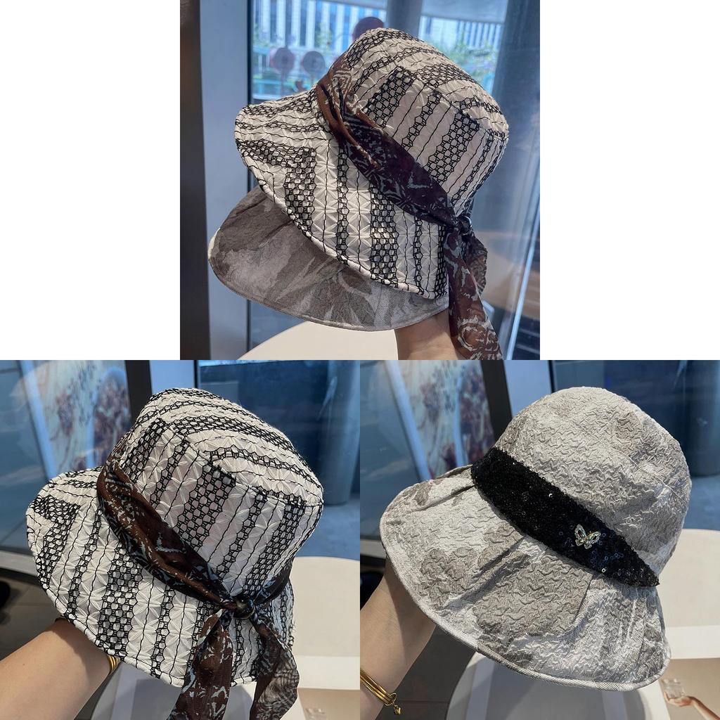 Chic Mesh Fisherman Hat With Wide Brim And Adjustable Fit For Womens Sun Protection