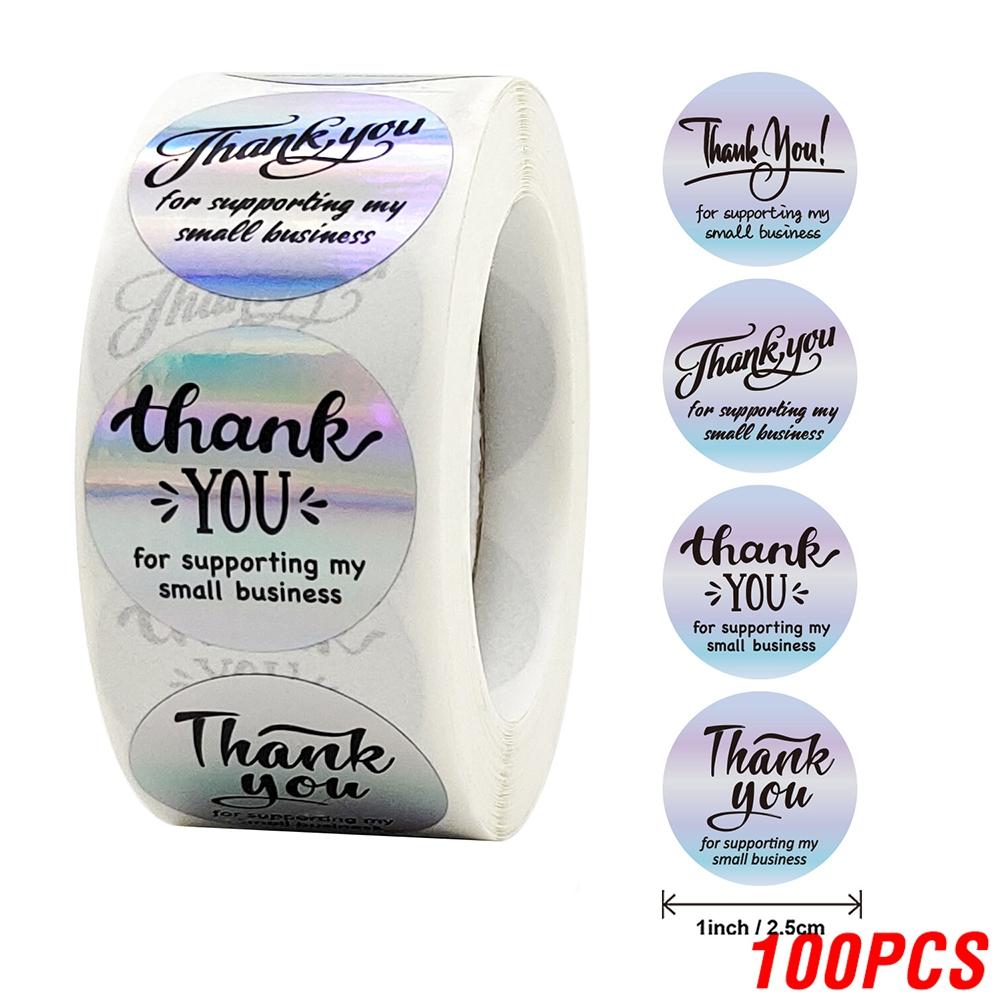 100-500Pcs High-Quality Rainbow High-Quality Laser High-Quality Thank High-Quality You High-Quality Stickers 1Inch High-Quality Small High-Quality