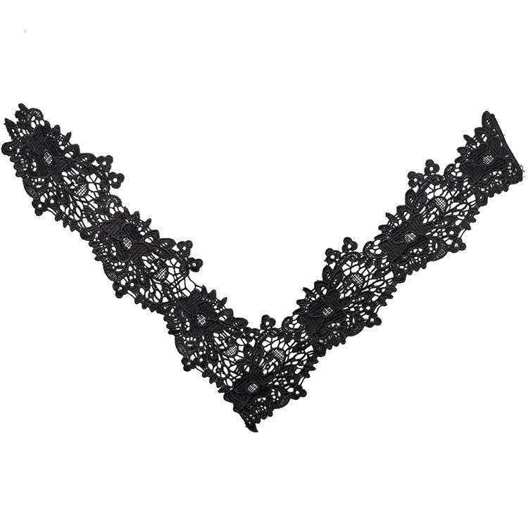 Water-Soluble Lace and Polyester Silk 3D Embroidered Collar Corsage.