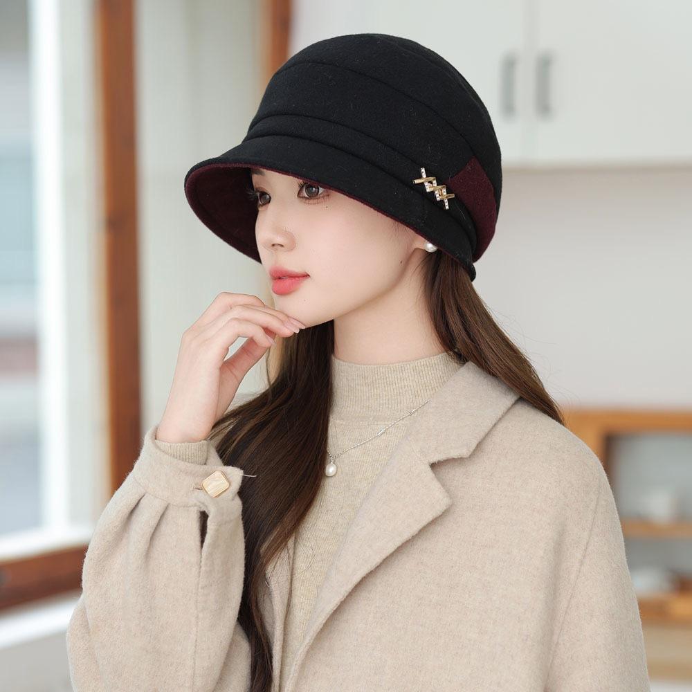 Versatile Peaked Cap Women'S Season Heap Hat Middle-Aged And Elderly Mother Elegant Temperament Fisherman Hat