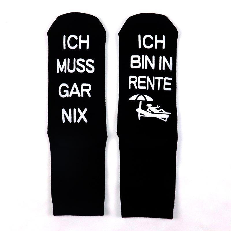 

Новые немецкие носки ICH MUSS GAR NIX Cross-Border Cotton Creative Mid Tube Casual Floor Socks One Size