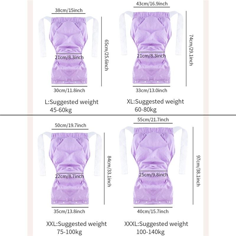 1PC Washable Reusable Adult Cloth Diaper Cut-outs Design On Both Sides Breathable Comfortable Cool Lining Diaper