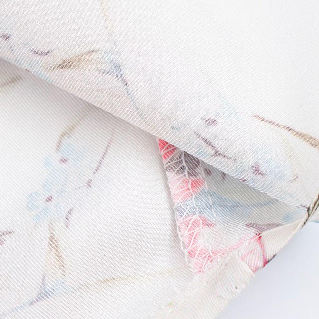 2025 Spring Women's Versatile Printed Silk Satin Lapel Shirt