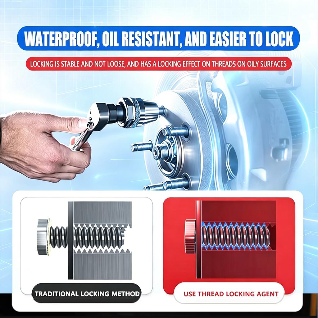Thread Locker Blue 243 Red 271 Removable Permanent Locking Nuts Bolts Seal Lock Tight Fasteners Anaerobic Curing Metal Glue Tool Thread Lock3
