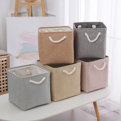 1Pc/Large Capacity Foldable Fabric Storage Basket with Rope Handle Storage Box Clothing Organizer Box