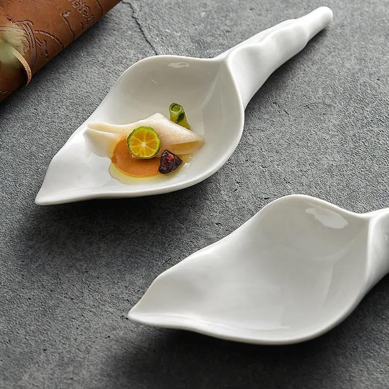 Flower Ceramic Dinner Plate Decorative Tableware Dessert Plates Sashimi Disc Sushi Plate Cold Dishes Snack Plates Bowl tray