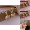 Korean Girl Butterfly Pearl Earrings With Alloy Material For Women Fashion Accessories