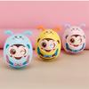 Mobile Doll Bell Baby Toy Rattles Blink Eyes Tumbler Roly-poly Silicon Teether