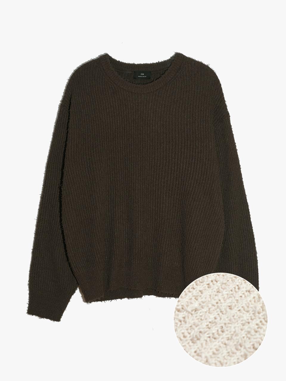 Iesn Essential Boucle Round Knit Brown Free
