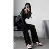 Women's High-Waisted Straight-Leg Jeans: Spring 2025, Thin, Small Size, Loose, Wide-Leg, Floor-Length