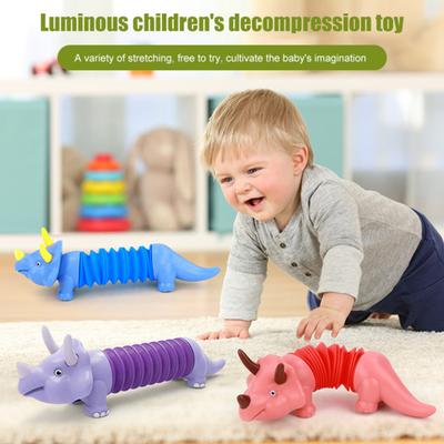 Dinosaurier-Teleskoprohr-Spielzeug, kostenlose Transformation, Spaß, batteriebetriebene Beleuchtung, Stressabbau, Kinder, Dino-Tier