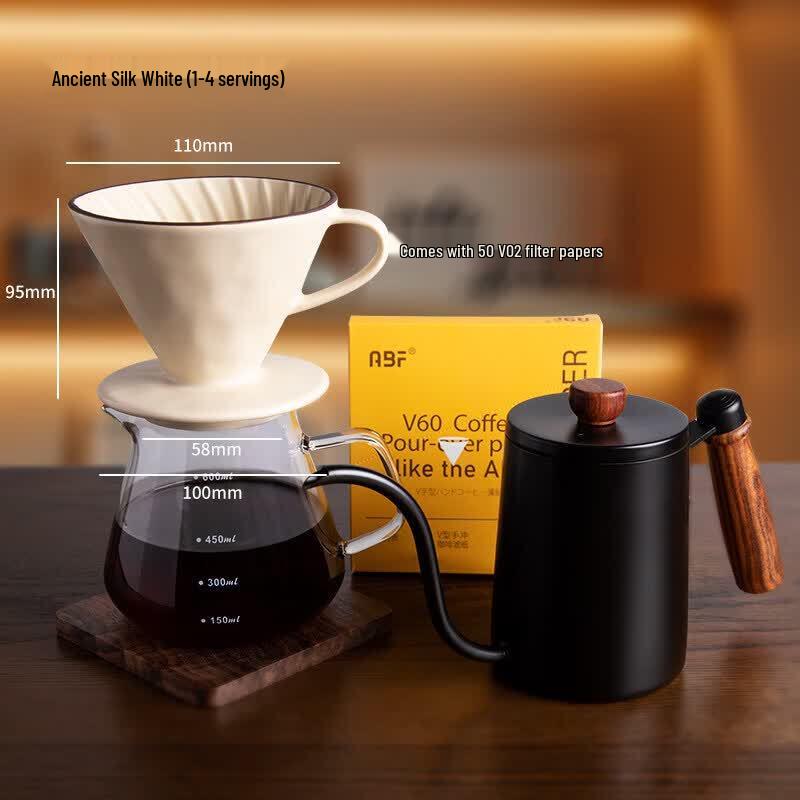 Qiwei Ripple V60 Ceramic Hand Pour Coffee Set