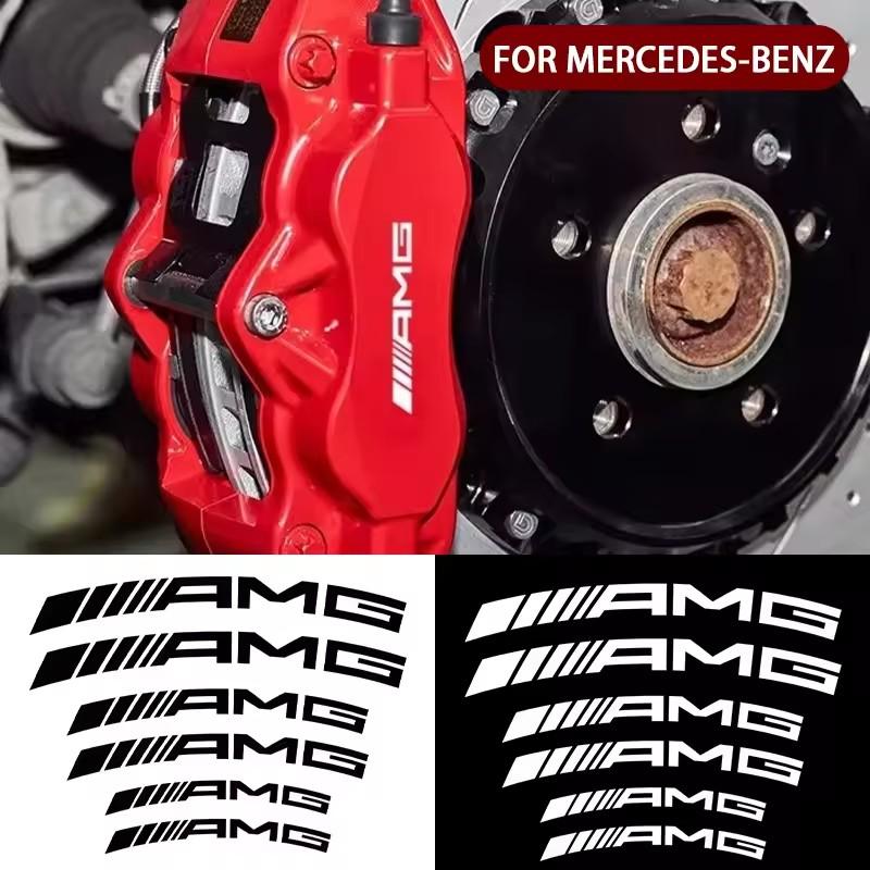 6 Stück Auto Zubehör Bremssattel Logo Aufkleber Dekoration Aufkleber Decal Für Mercedes Benz AMG Klasse GLE GLK W203 W212 W205 W206 W220