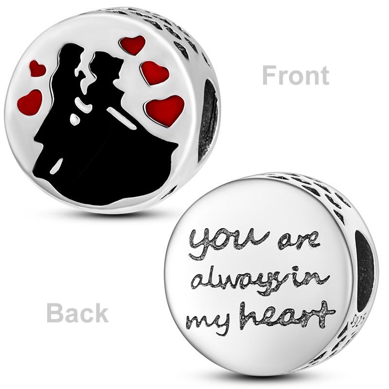 Love You Pendants Copper Forever Lover Girl Boy Fall In Love Wedding Charm Beads Fit Pandora Bracelet Necklace Diy Jewelry