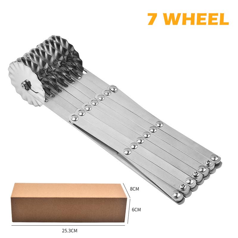 3/5/7 Wheel Cutter Dough Divider Knife Flexible Stainless Steel Roller Blade Pizza Pastry Peeler Stainless Steel Baking Pan Tool