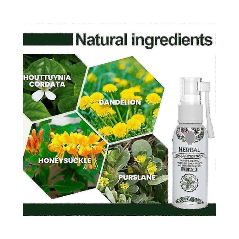 (3pcs)Herbal Hemorrhoids Spray Eelhoe Hemorrhoids Spray Natural Hemorrhoids Treatment Spray Relieve Itching Pain 30ml