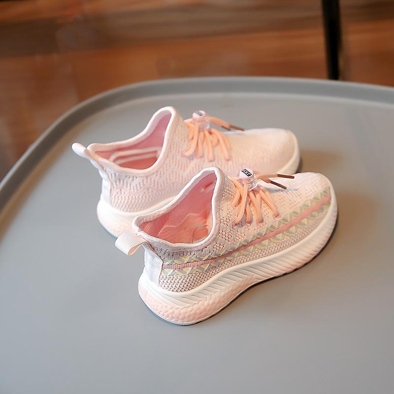 Girls Breathable Sneakers 2025 Spring and Autumn New Children's Coconut Shoes Boys Fly-woven Running Shoes Medium and Older Children's Shoes