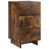 Nightstand Smoked Oak 33.5 X 34.5 X 60 Cm Engineered Wood