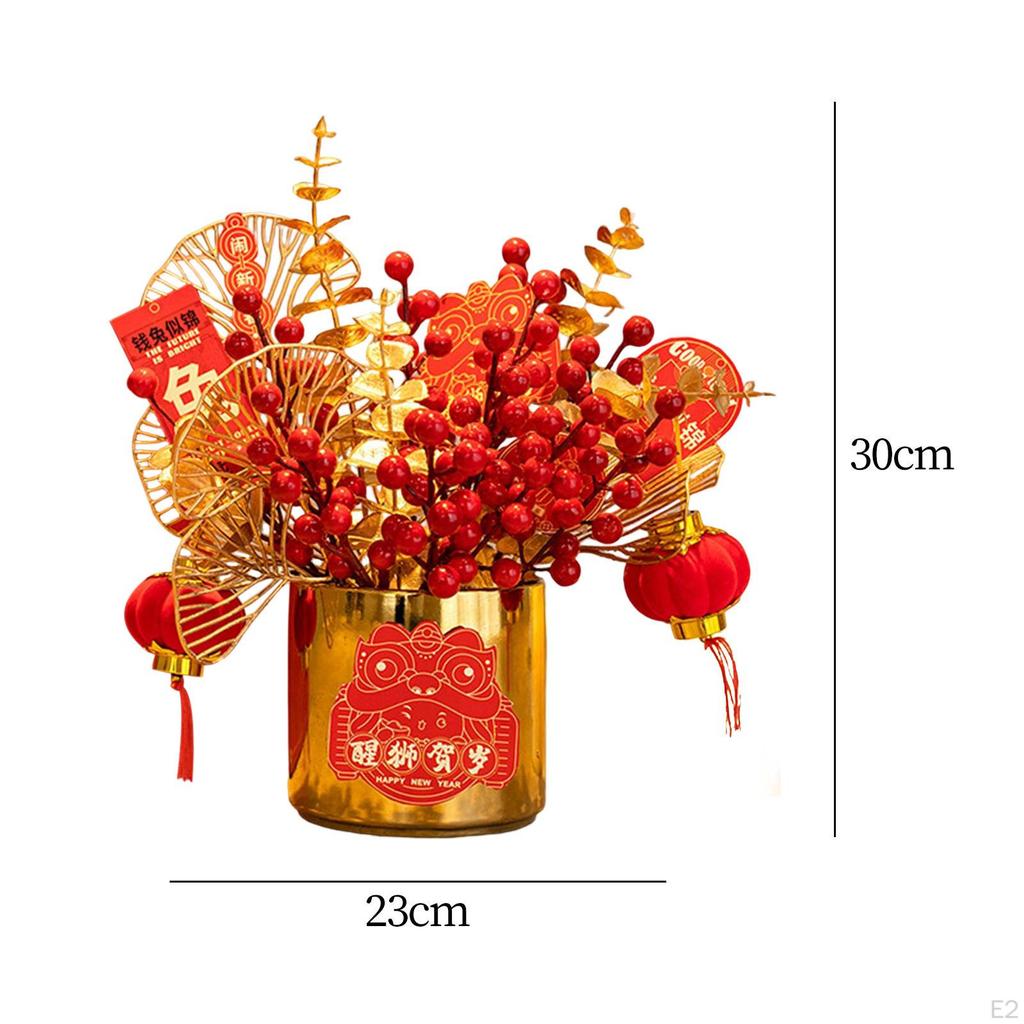 Simulation Flowerpot Chinese Year Table Ornament DIY Decorative for Home